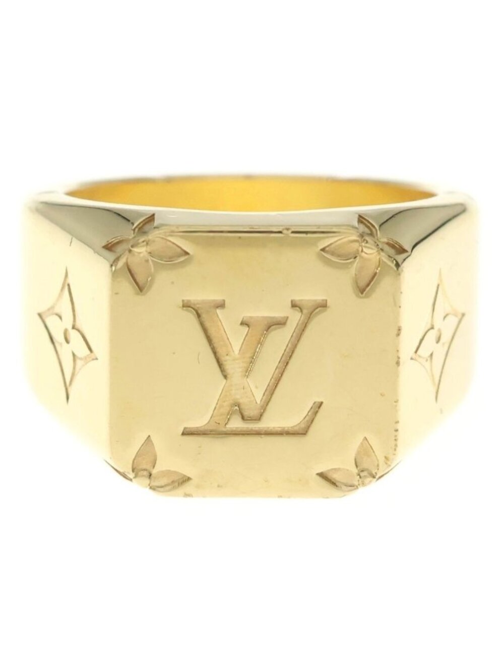 Louis Vuitton Signet Ring Monogram Gold
